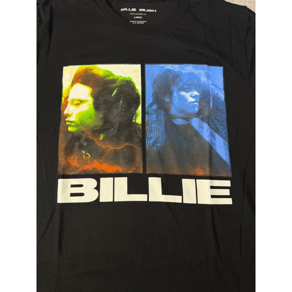 Billie Eilish Graphic T-Shirt Mens Large Black Cotton Short Sleeve Concert Tee